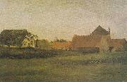 Vincent Van Gogh Farmhouses in Loosduinen at The Hague in the dawn oil